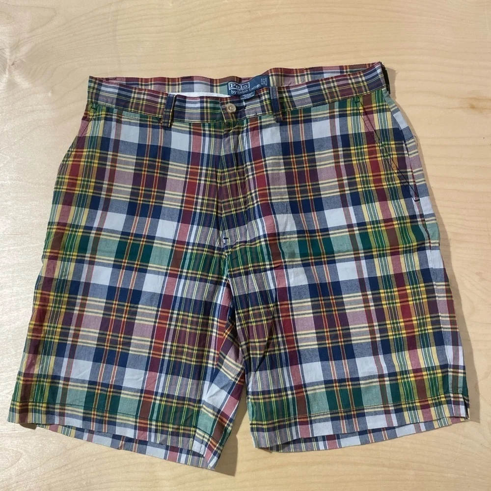 Polo by Ralph Lauren Men's Colorful Plaid Shorts 34 (OK)